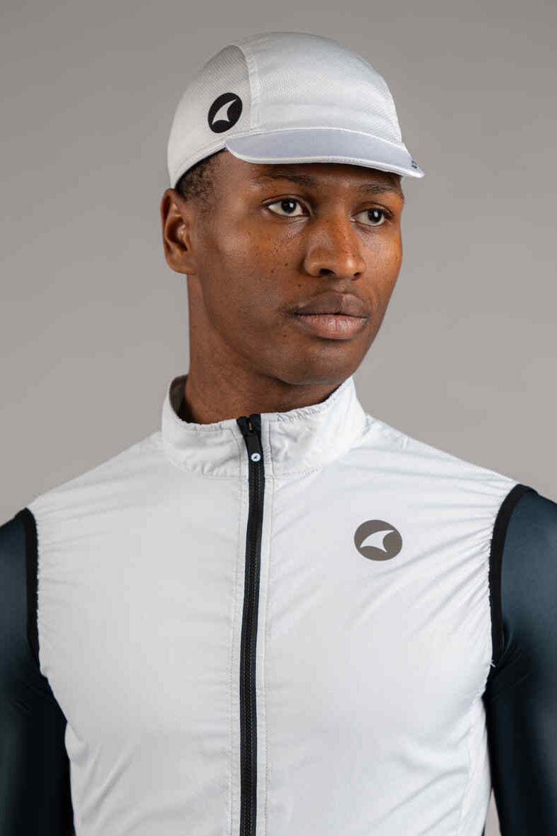 White Moisture-Wicking Cycling Cap