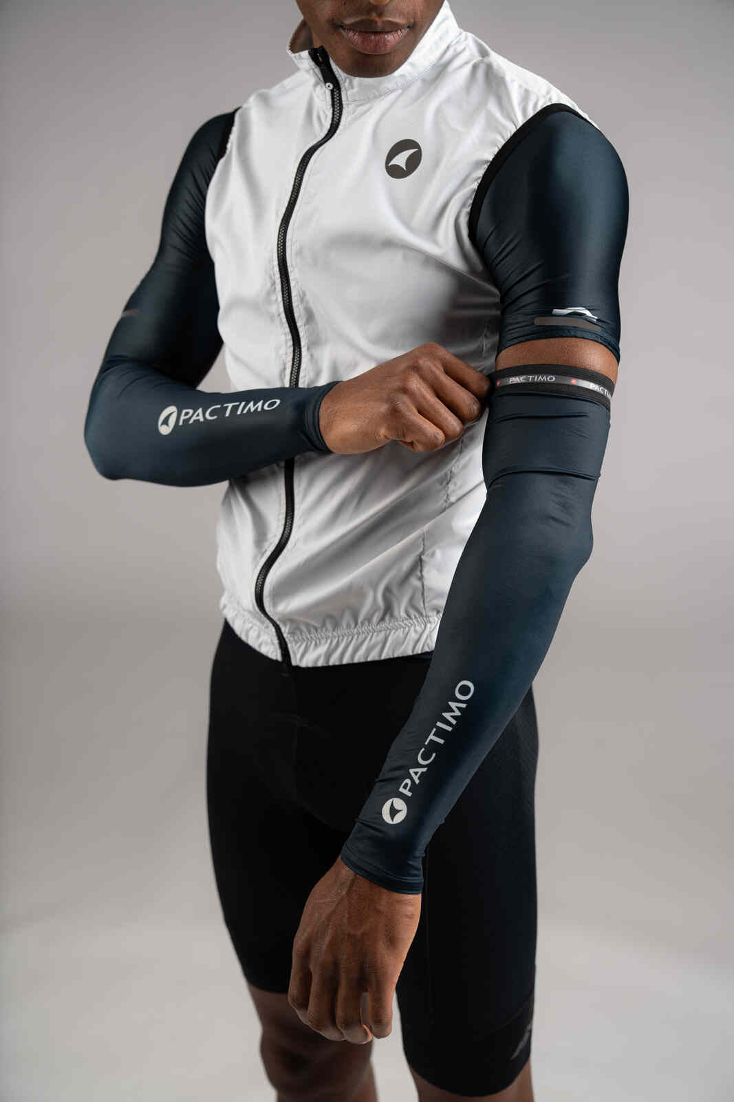 Navy Blue Cycling Sun Sleeves - Gripper