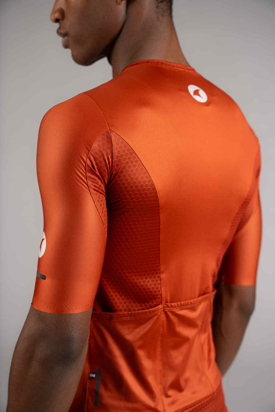 Men's Summit Aero Burnt Orange Cycling Jersey - Underarm Mesh Fabric