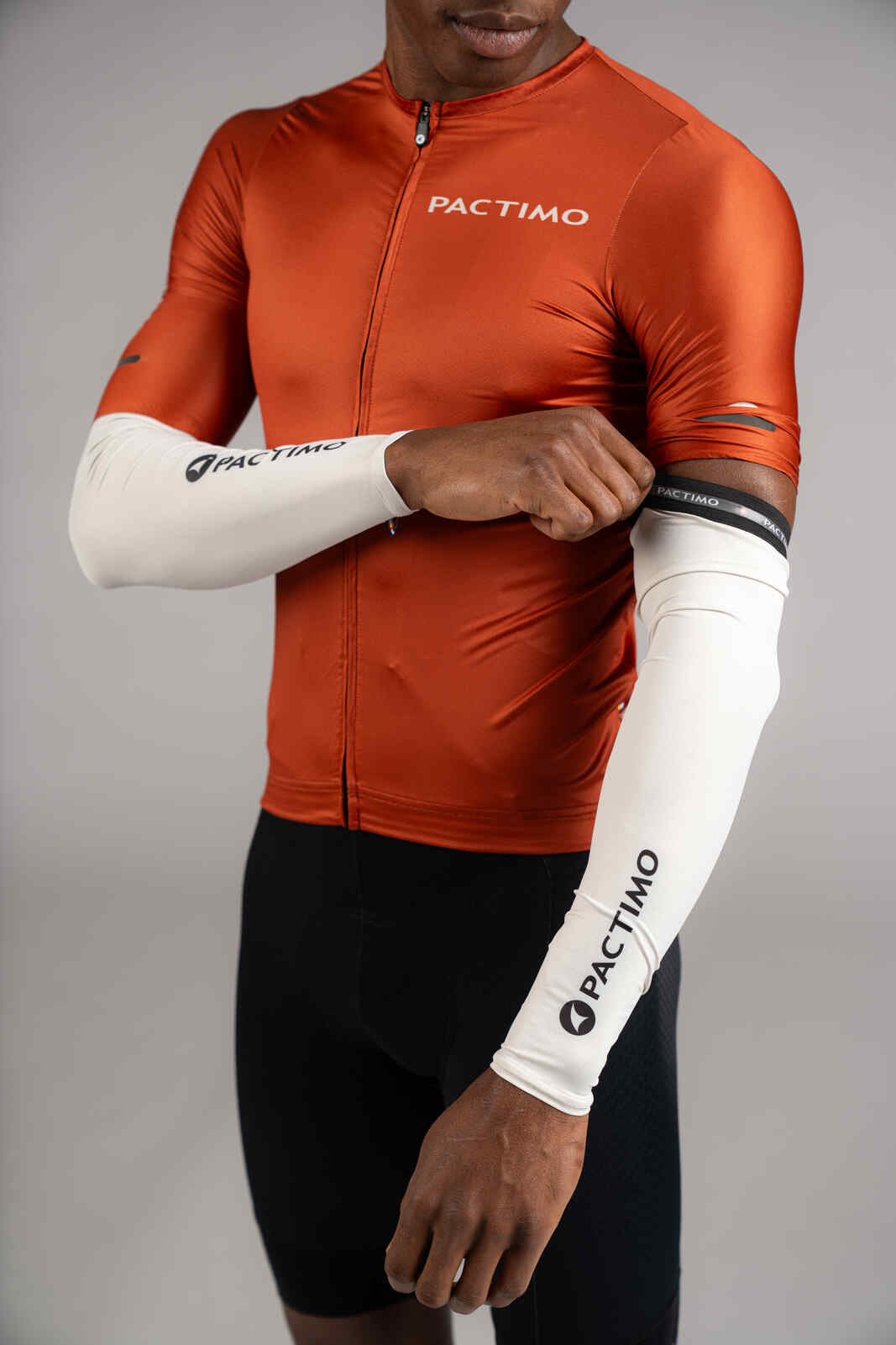 White Cycling Sun Sleeves Gripper