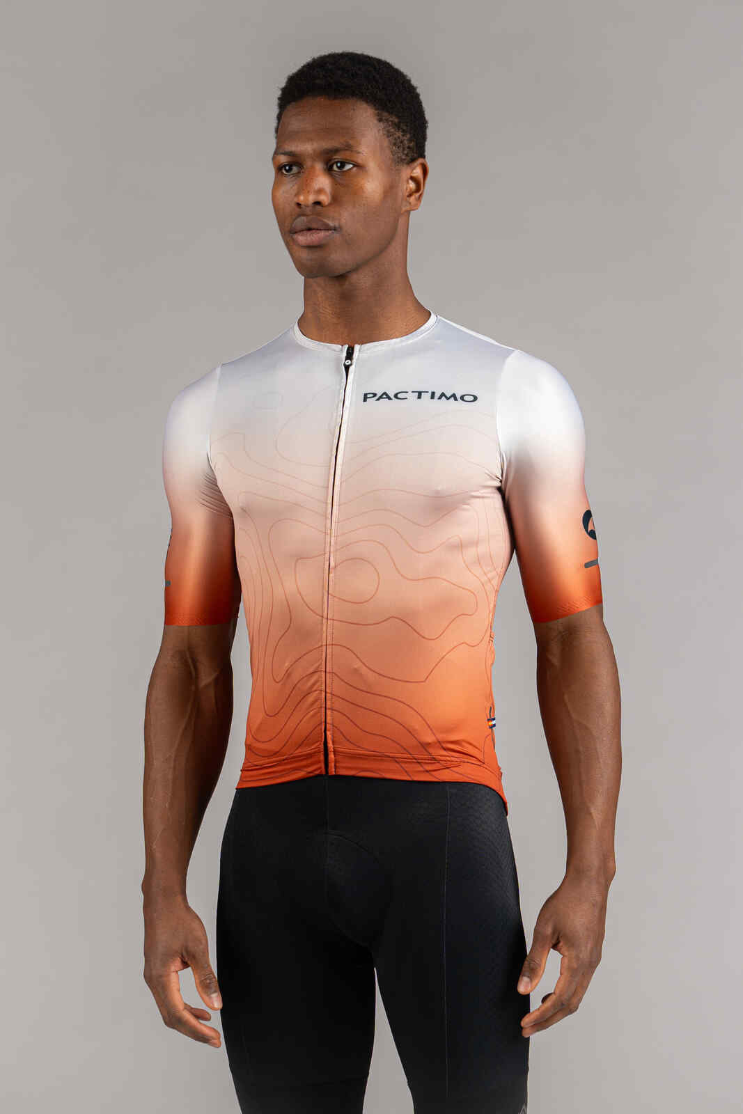 Men's Summit Aero Red Fade Cycling Jersey - Front View