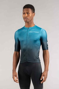 Men's Summit Aero Blue Ombre Cycling Jersey - Front View