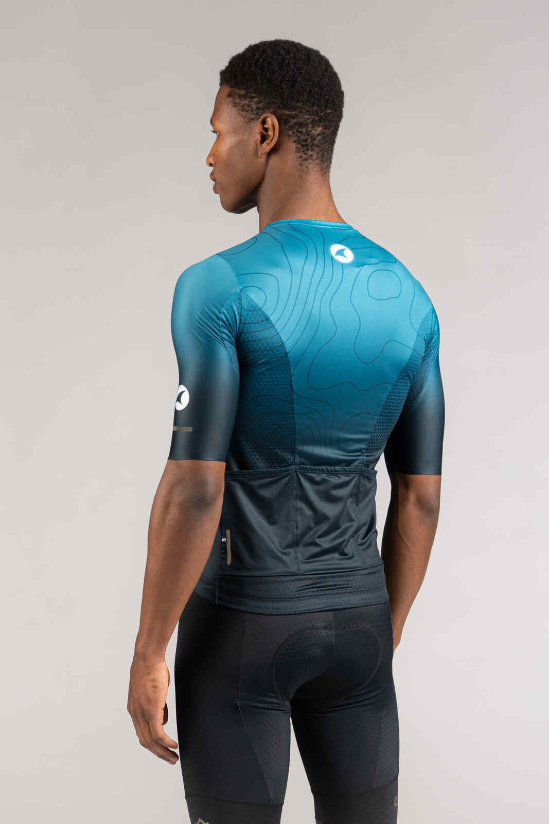 Men's Summit Aero Blue Ombre Cycling Jersey - Back View