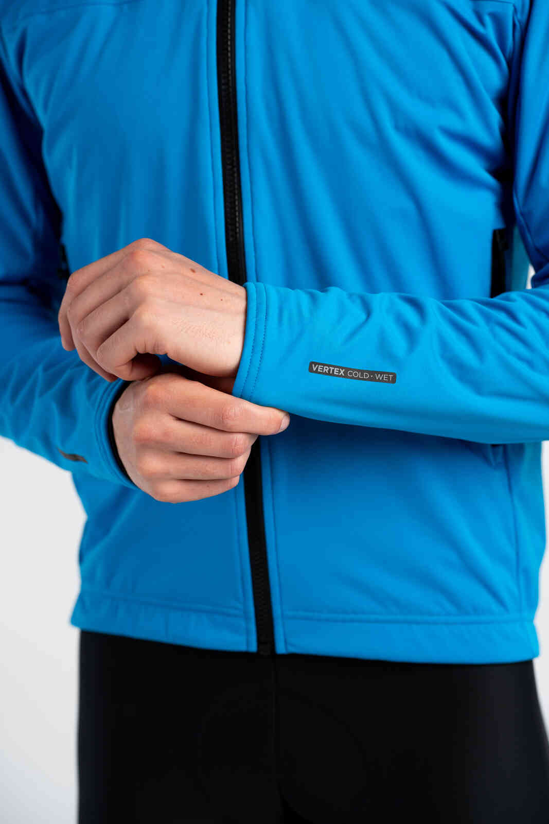 Men's Blue Winter Cycling Jacket - Reflective Sleeve
