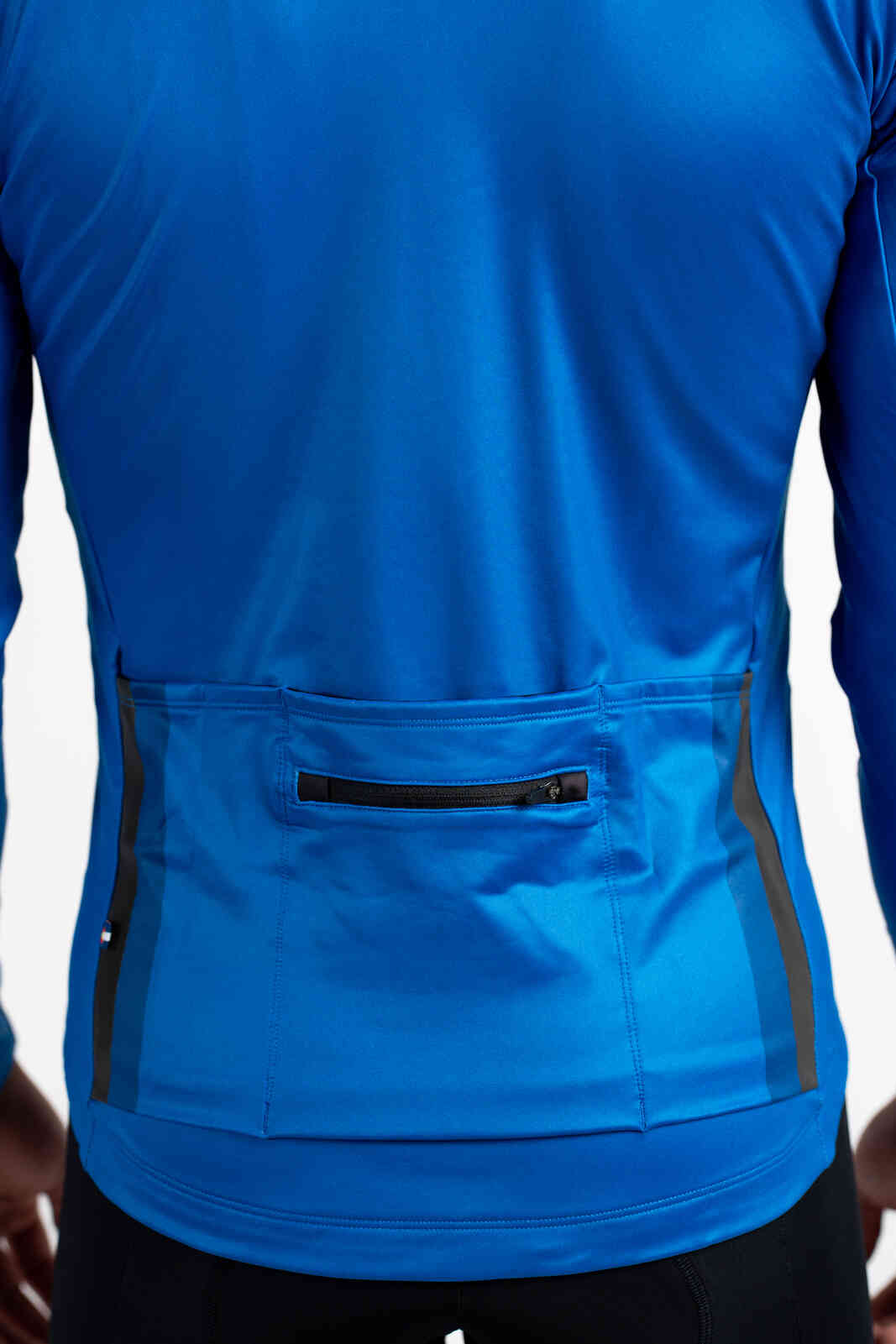Men's Blue Thermal Cycling Jersey - Back Pockets