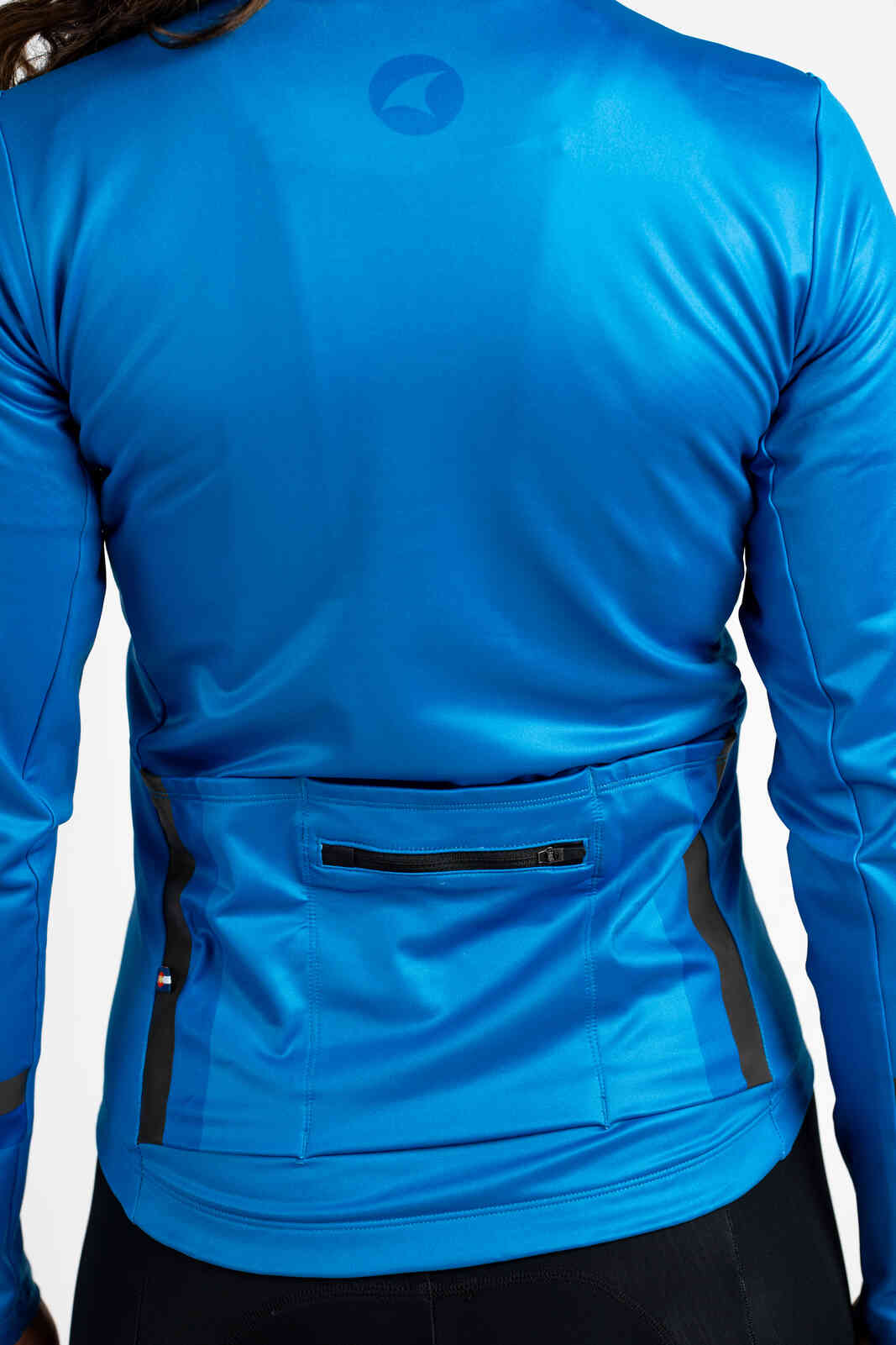 Women's Blue Thermal Cycling Jersey - Back Pockets