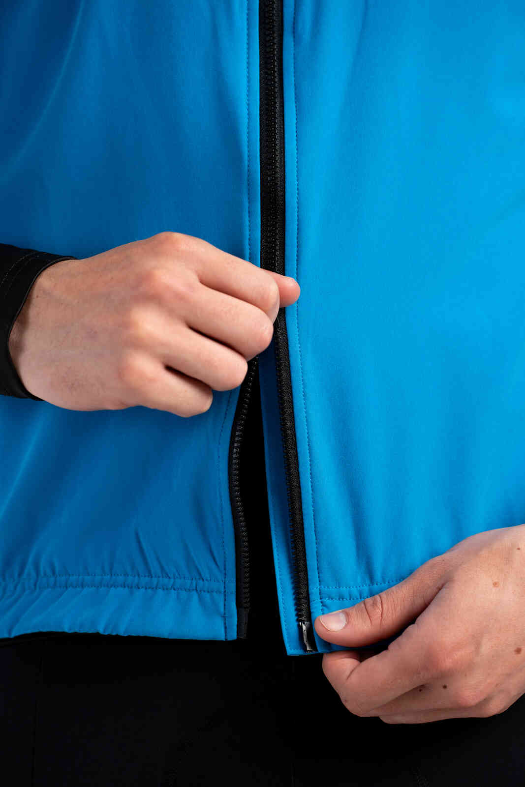Men's Blue Thermal Cycling Vest - 2 Way Zipper