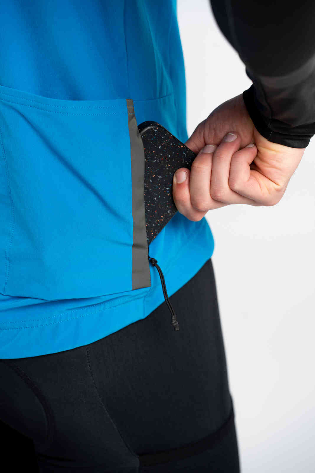 Men's Blue Thermal Cycling Vest - Zippered Valuables Pocket