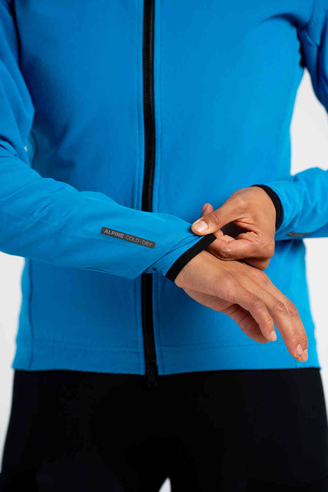 Women's Blue Winter Cycling Jacket - Sleeve Cuff