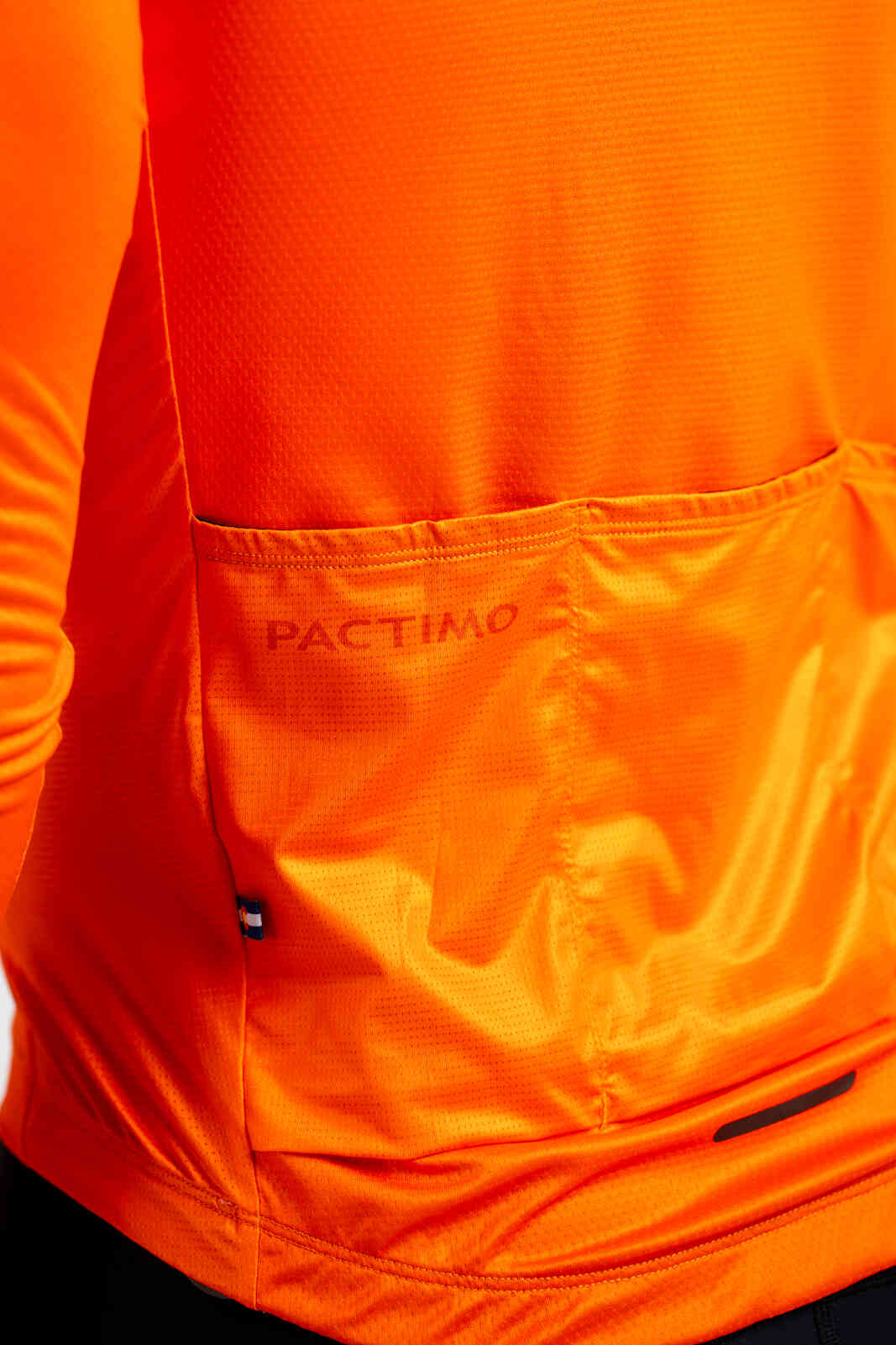 Men's Red/Orange Long Sleeve Cycling Jersey - Ascent Back Pockets