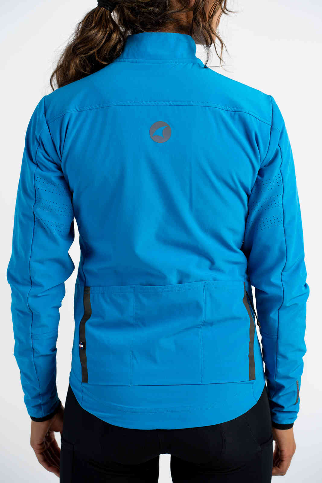 Women's Blue Winter Cycling Jacket - Back View