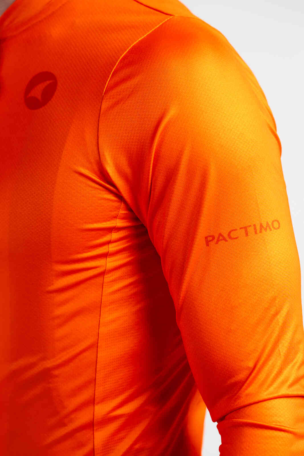 Men's Red/Orange Long Sleeve Cycling Jersey - Ascent Shoulder