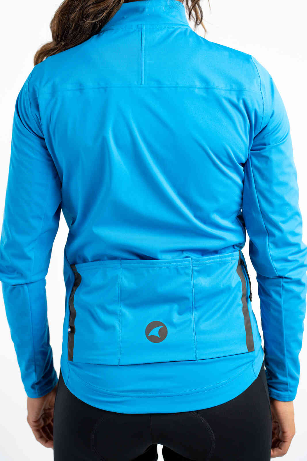 Women's Blue Water-Repelling Cycling Jacket - Storm+ Back Pockets