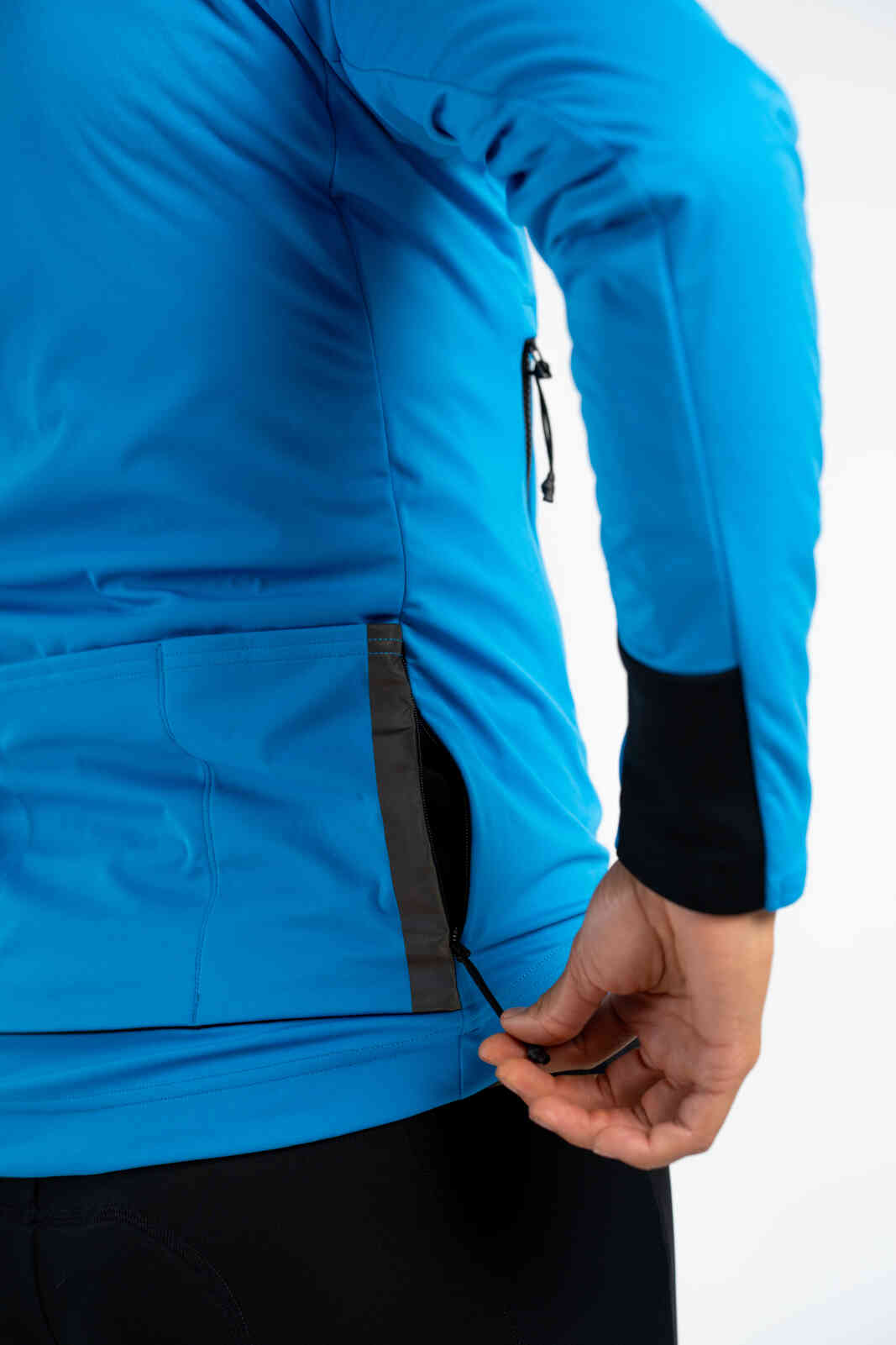 Women's Blue Winter Cycling Jacket - Zippered Valuables Pocket