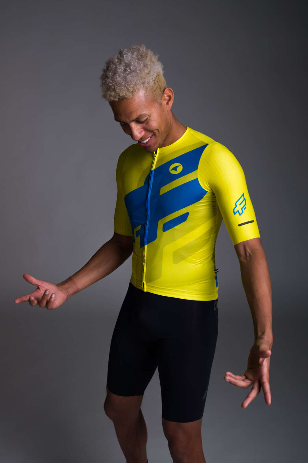 Men's Yellow Aero Cycling Jersey - Flyte Side View