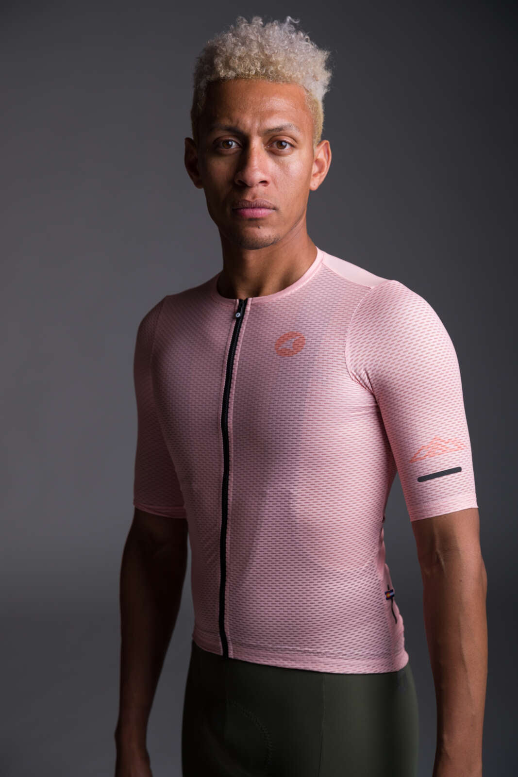 Men's Light Pink Aero Mesh Cycling Jersey - Side View