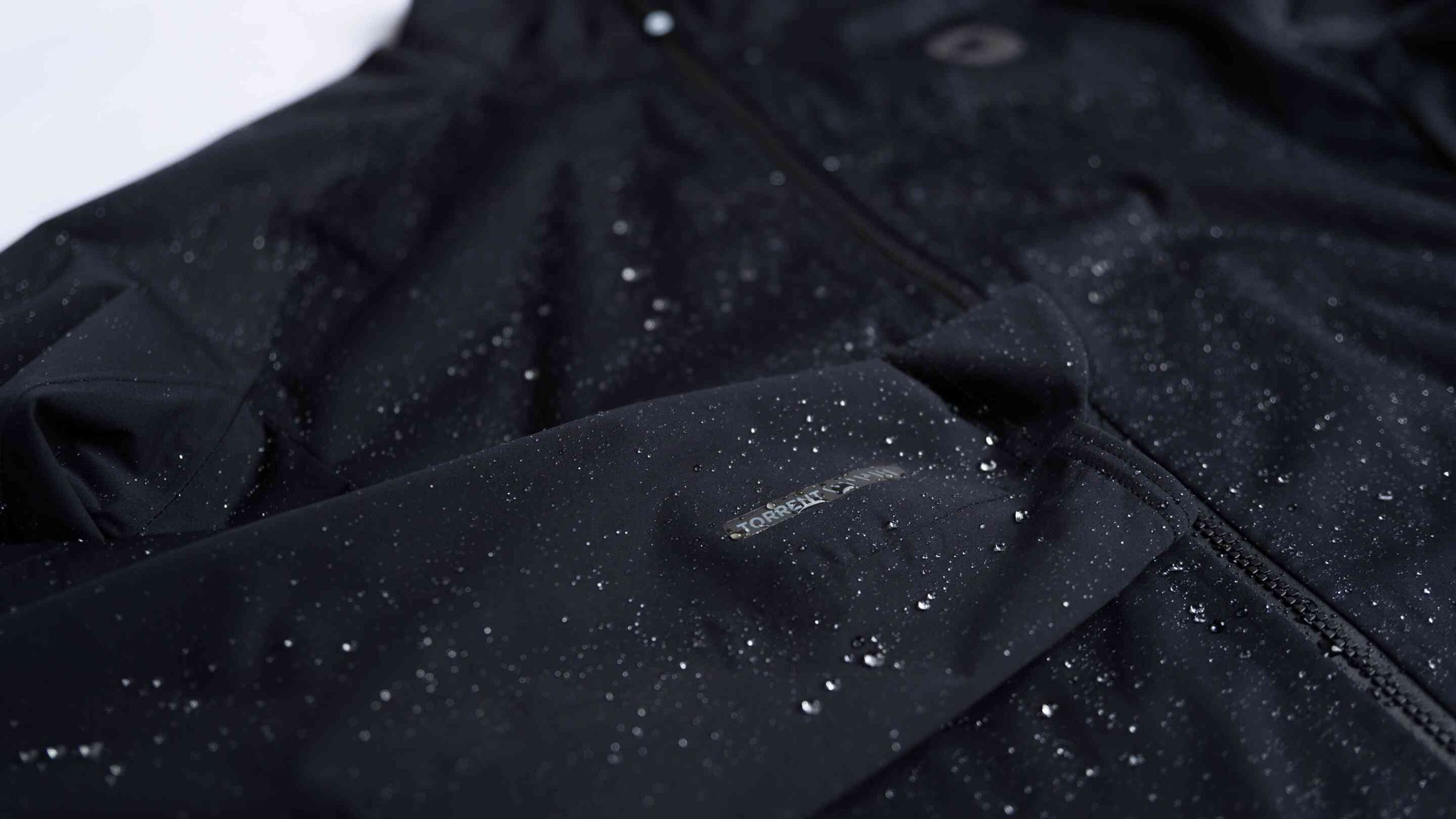 Black Waterproof Cycling Rain Jacket - Fabric Detail