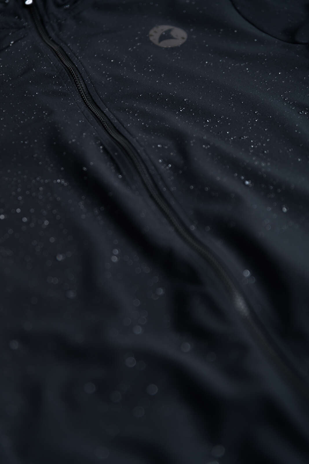 Women's Black Waterproof Cycling Rain Jacket - Fabric Detail