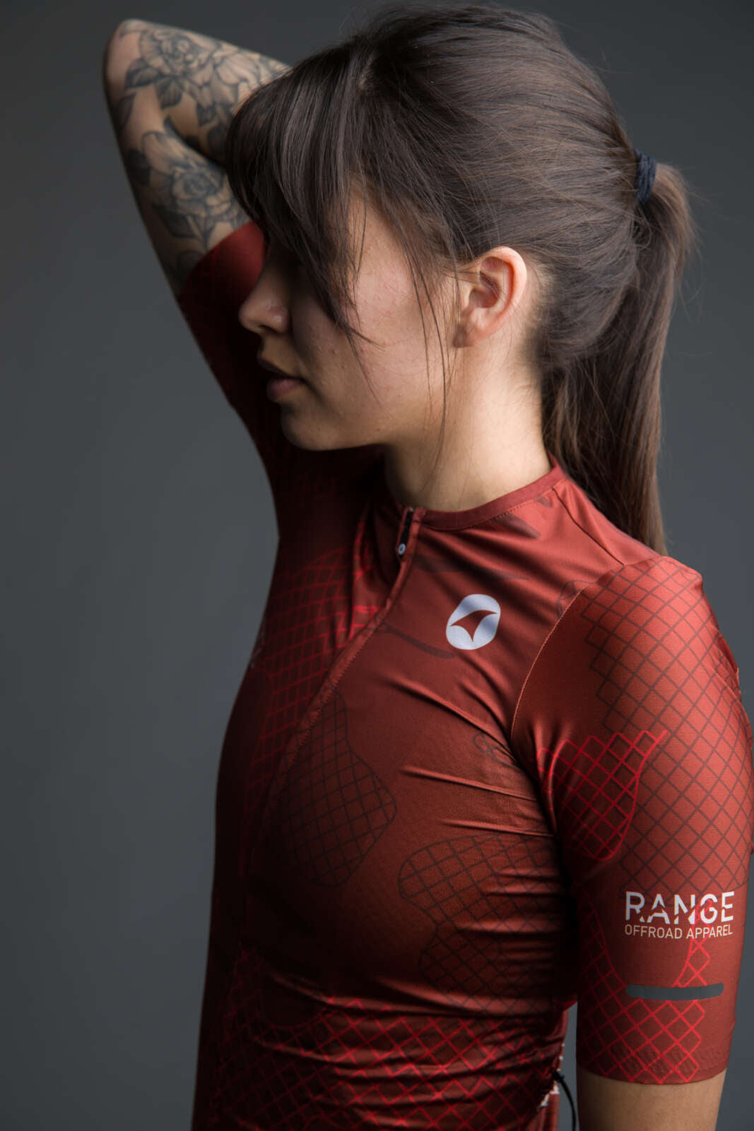 Women's Red Aero Cargo Cycling Jersey - Range Close-Up