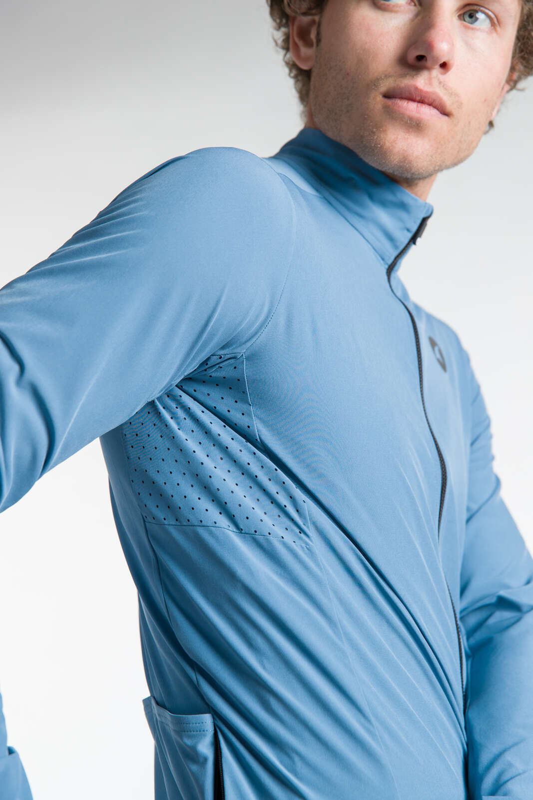Men's Blue Packable Cycling Jacket - Summit Shell Underarm Venting