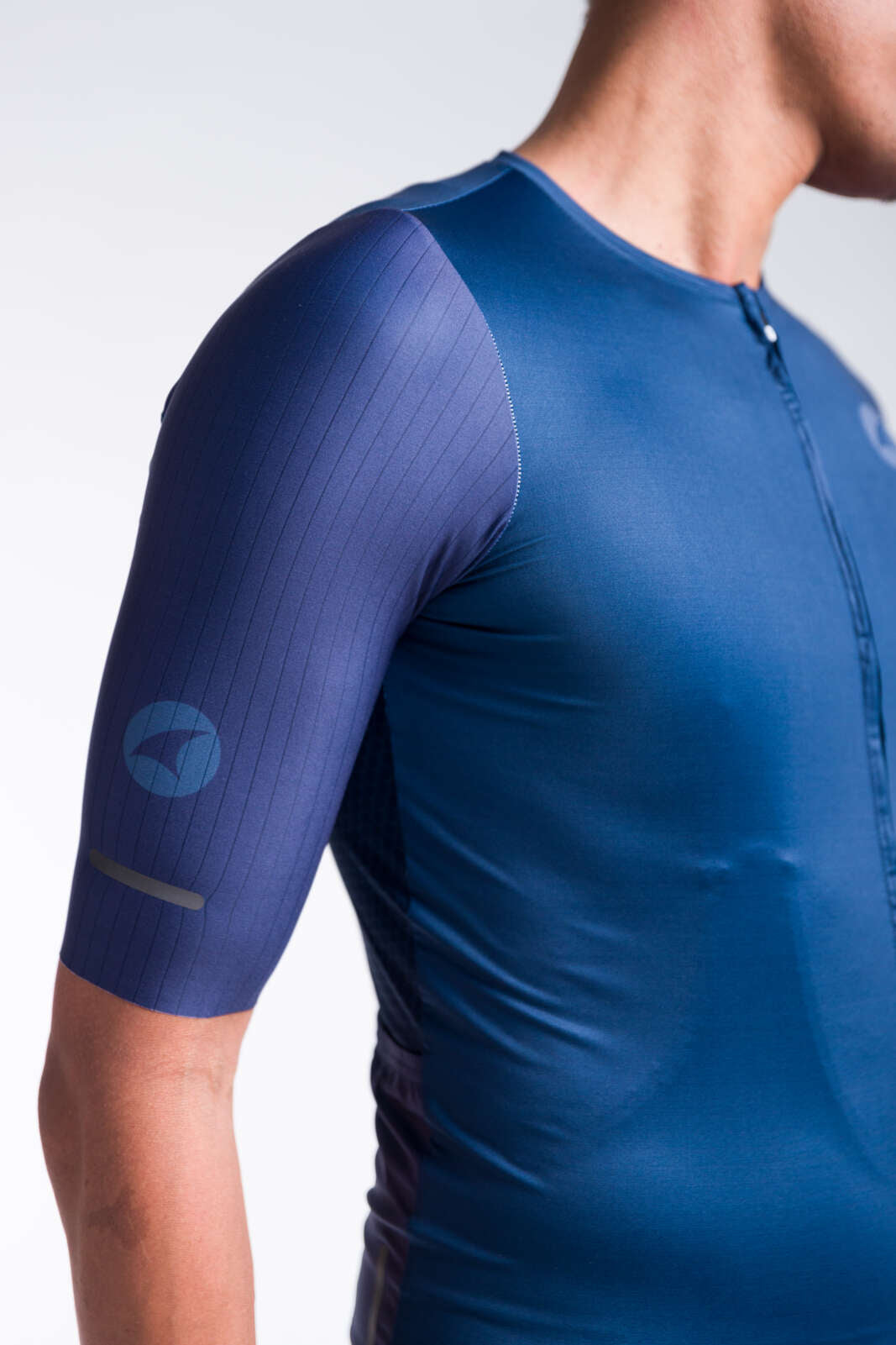 Men's Navy Blue Aero Cycling Jersey - Flyte Sleeve Fabric