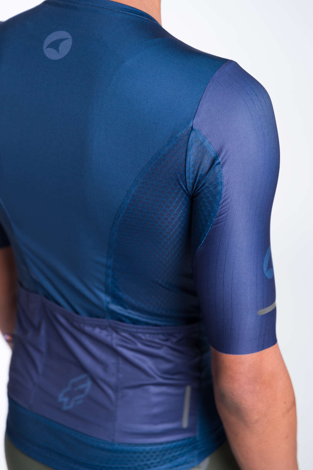 Men's Navy Blue Aero Cycling Jersey - Flyte Underarm Mesh