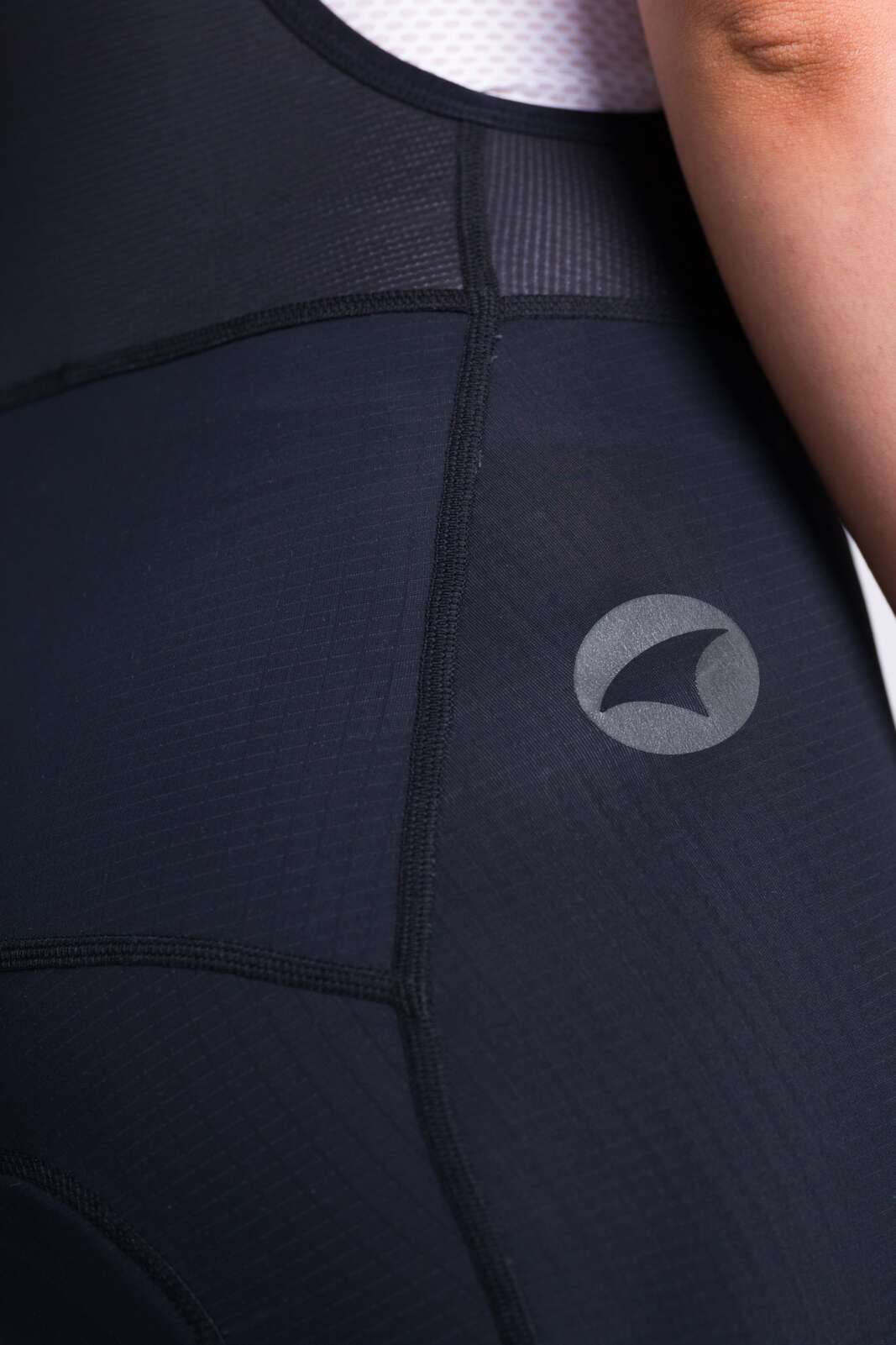 Black Cycling Bib Shorts - Summit Raptor Fabric Detail