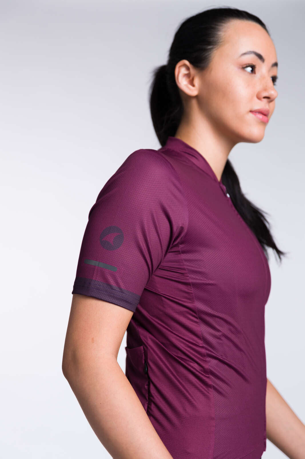 Women's Burgundy Cycling Jersey - Side View