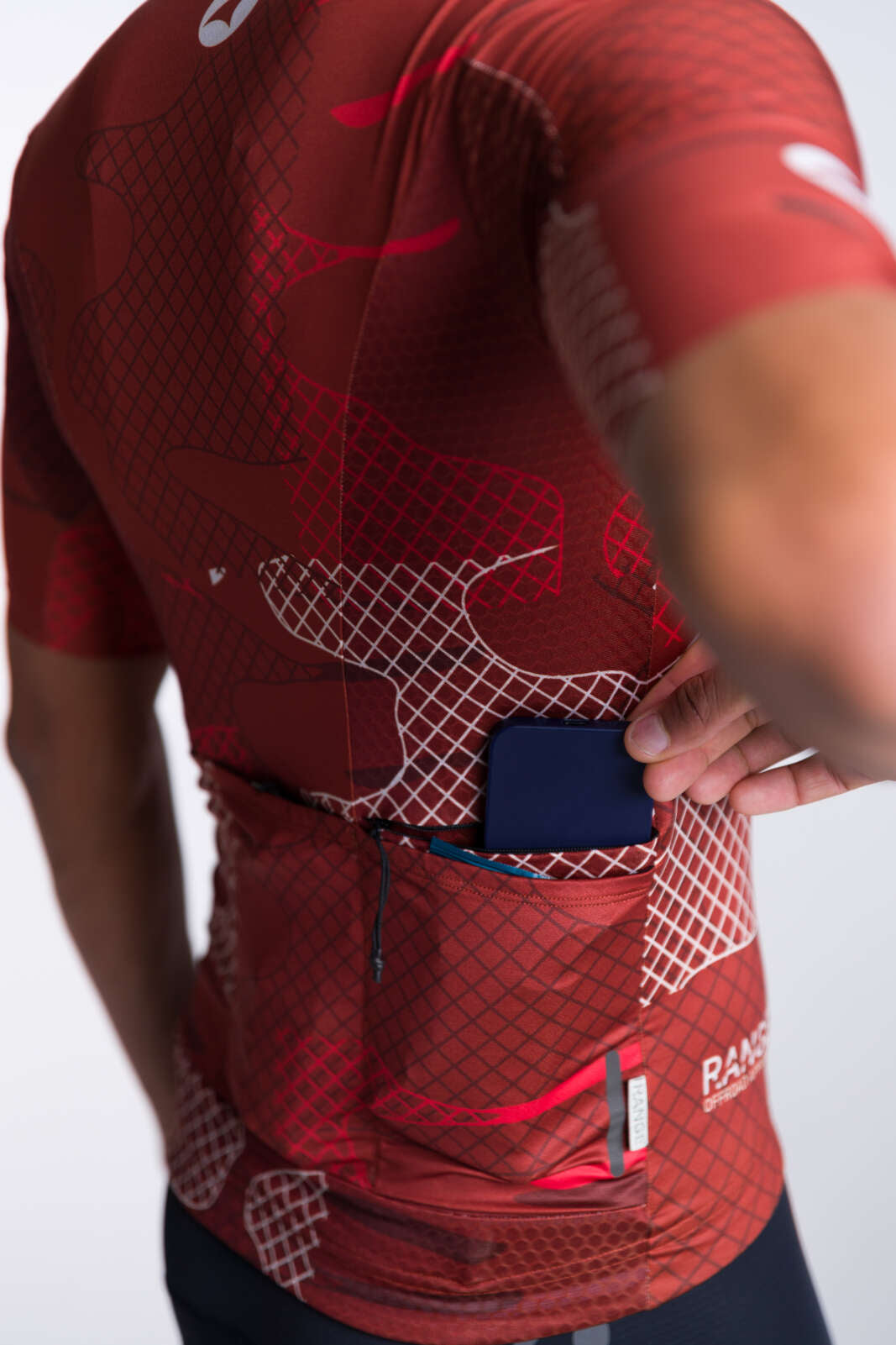 Men's Red Aero Cycling Jersey - Range Back Pockets