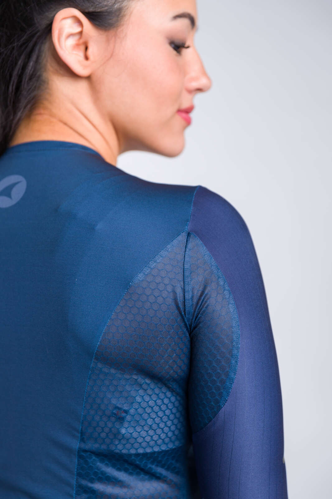 Women's Navy Blue Aero Cycling Jersey - Flyte Underarm Mesh