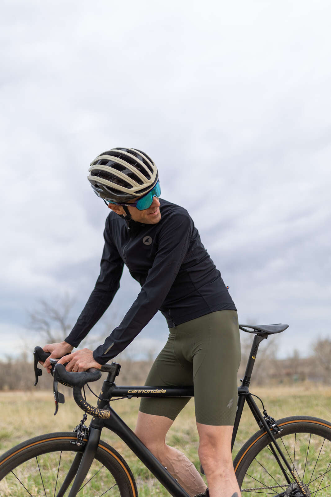 Men's Olive Green Cycling Bibs - On Bike