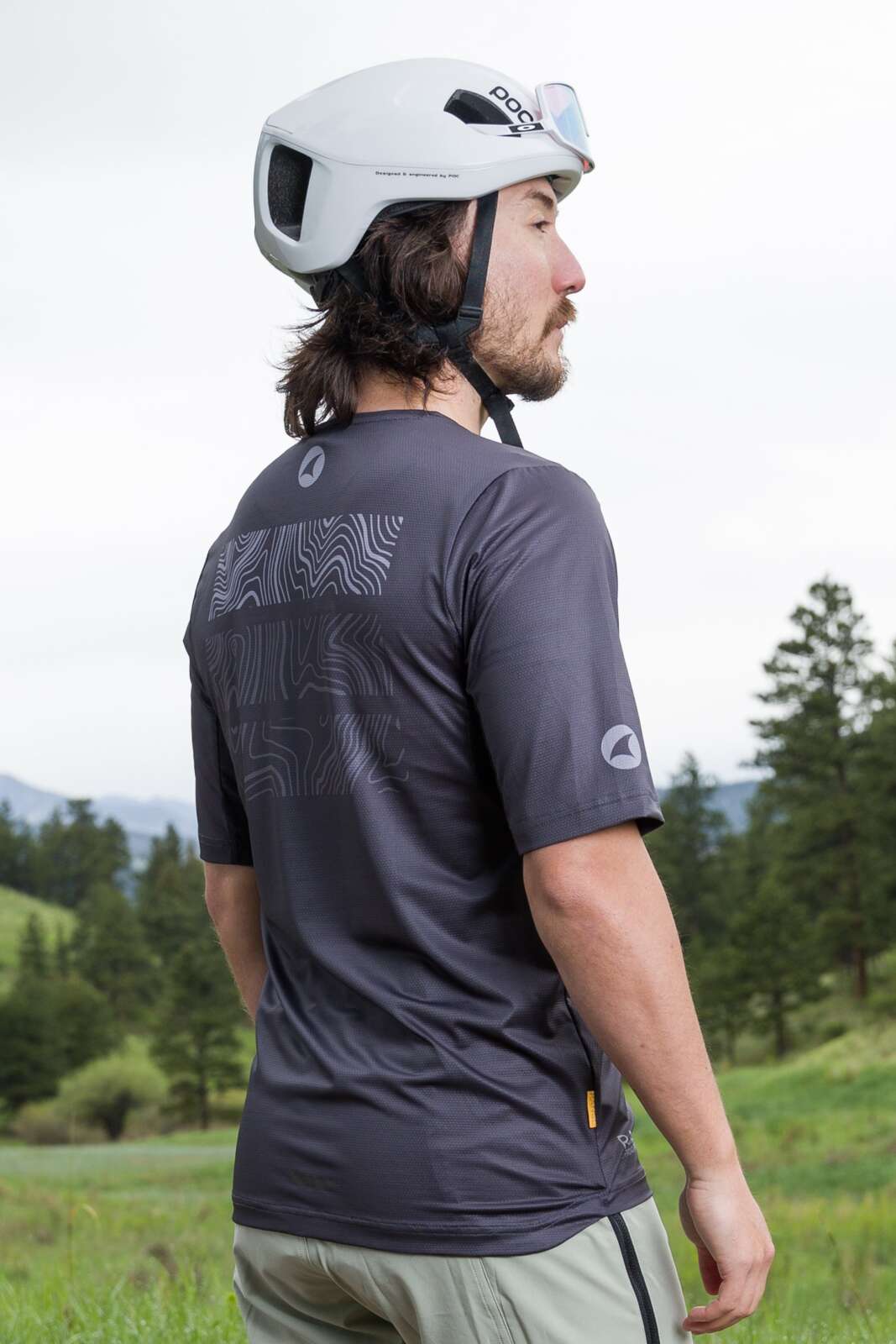 Men's Black Mountain Bike Jersey - Range Trail Back View