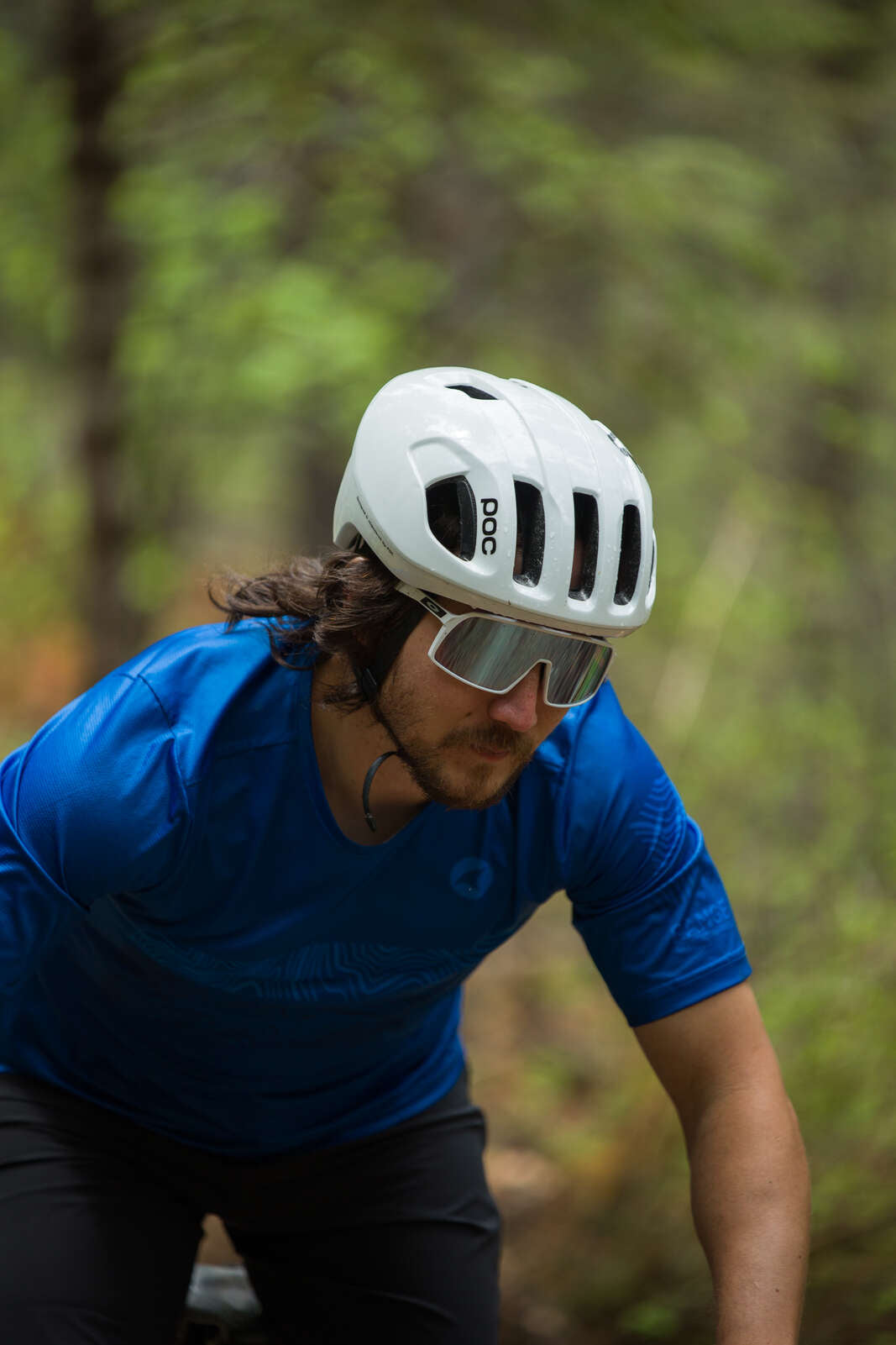 Men's Blue MTB Jersey - In Action