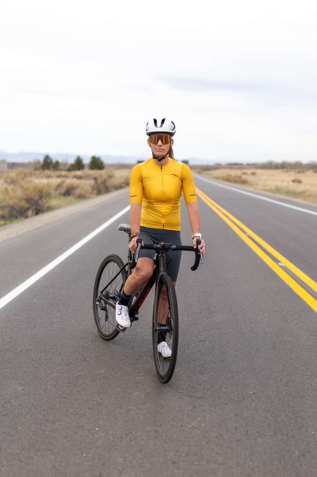 Women's Orange Flyte Cycling Jersey - On the Road