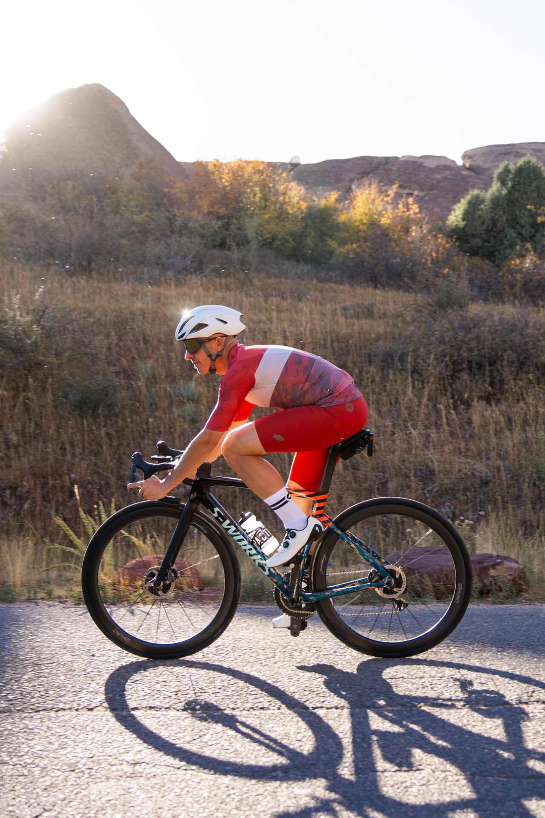 Men's Red Cycling Bibs - Red Rocks
