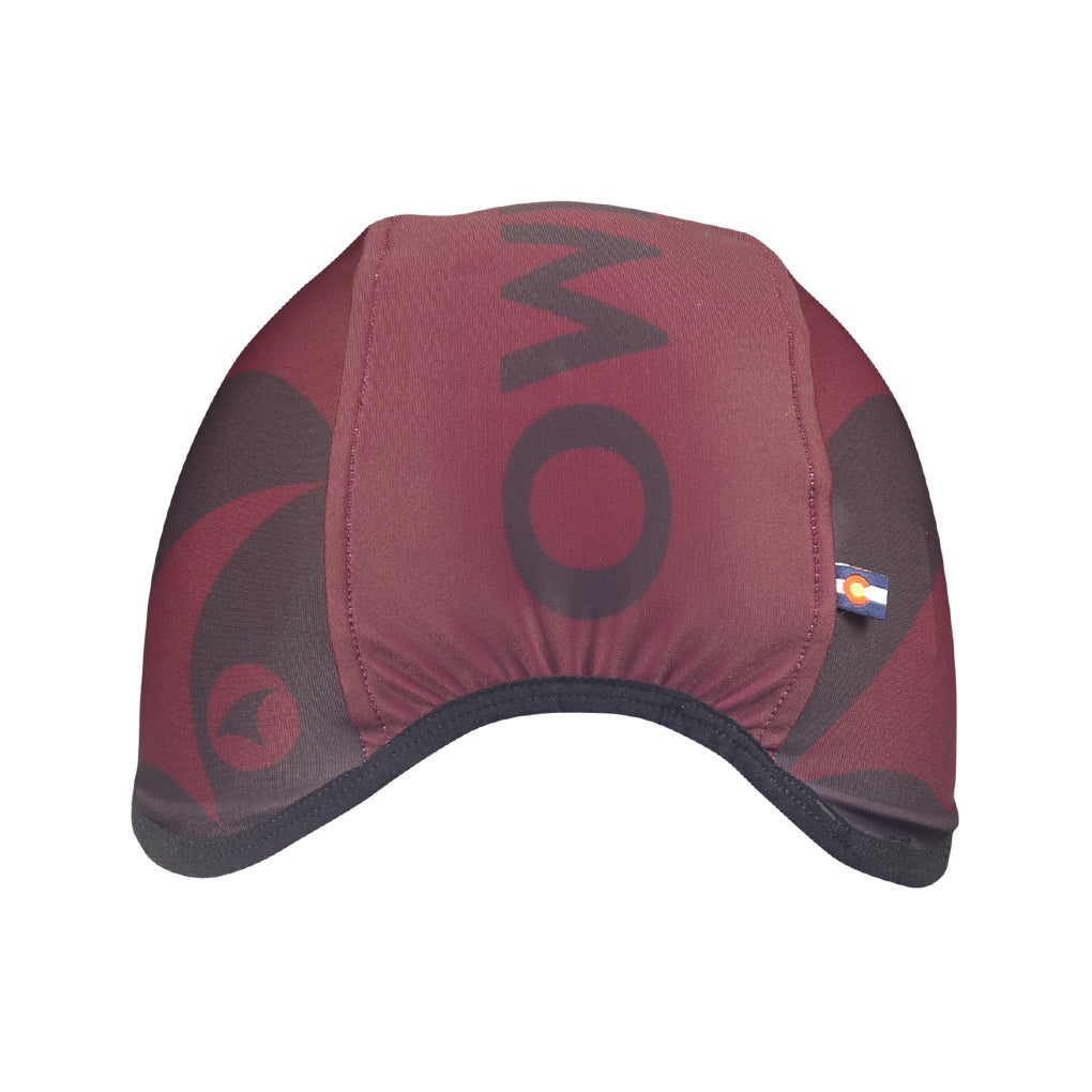 Burgundy Winter Cycling Cap - Alpine Thermal Back View