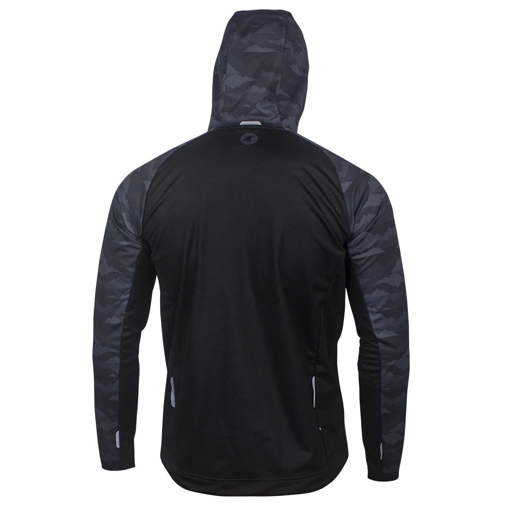 Men's Black Camo MTB Hoodie - Back View