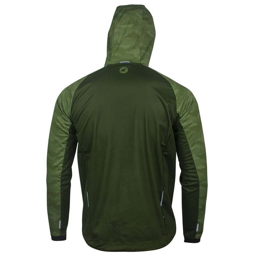 Men's Olive Green Camo MTB Hoodie - Back View