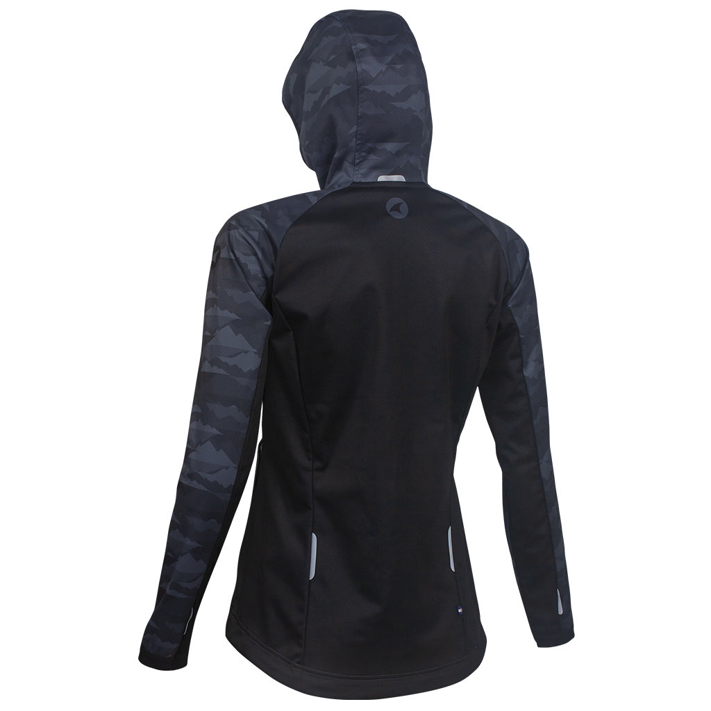 Women's Black Camo MTB Hoodie - Back View