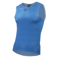 Men's Blue Mesh Cycling Base Layer - Front View