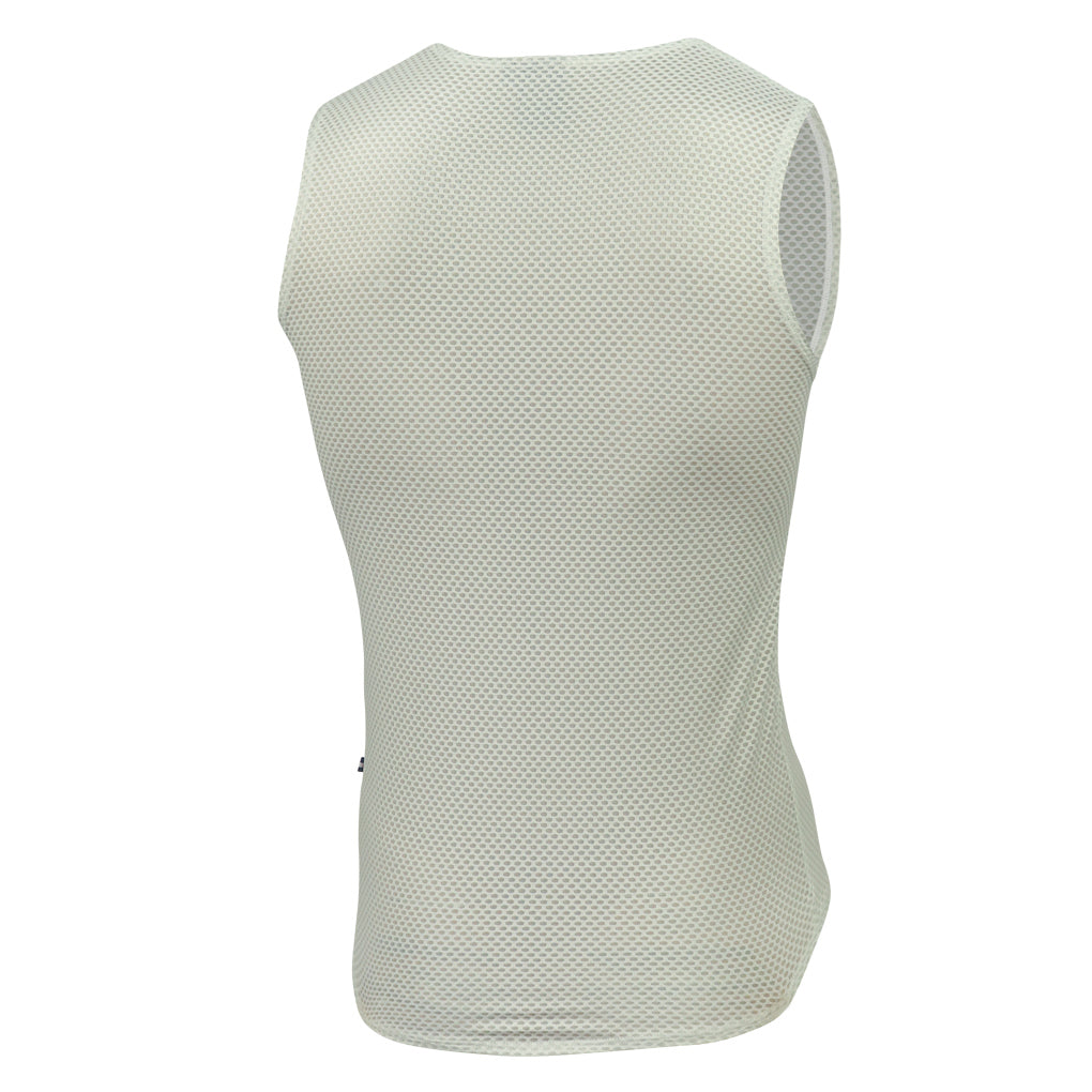 Men's Off-White Mesh Cycling Base Layer - Back View