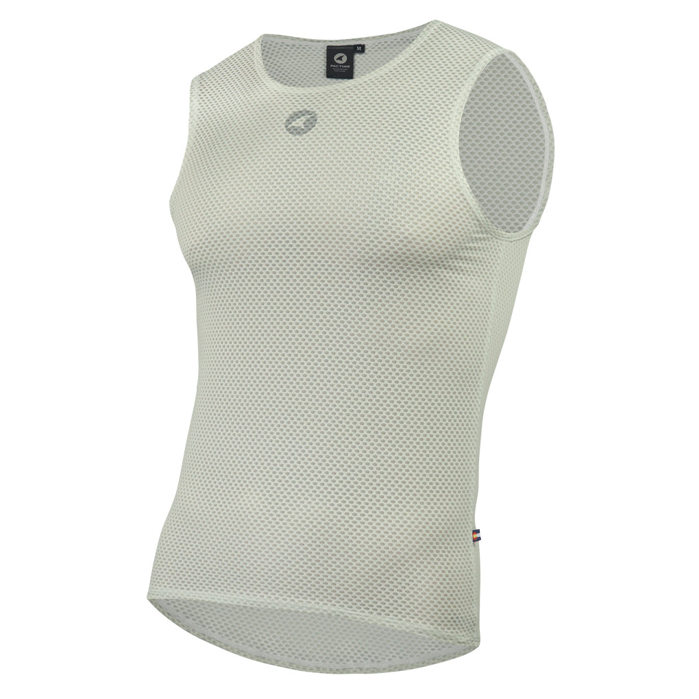 Men's Off-White Mesh Cycling Base Layer - Front View