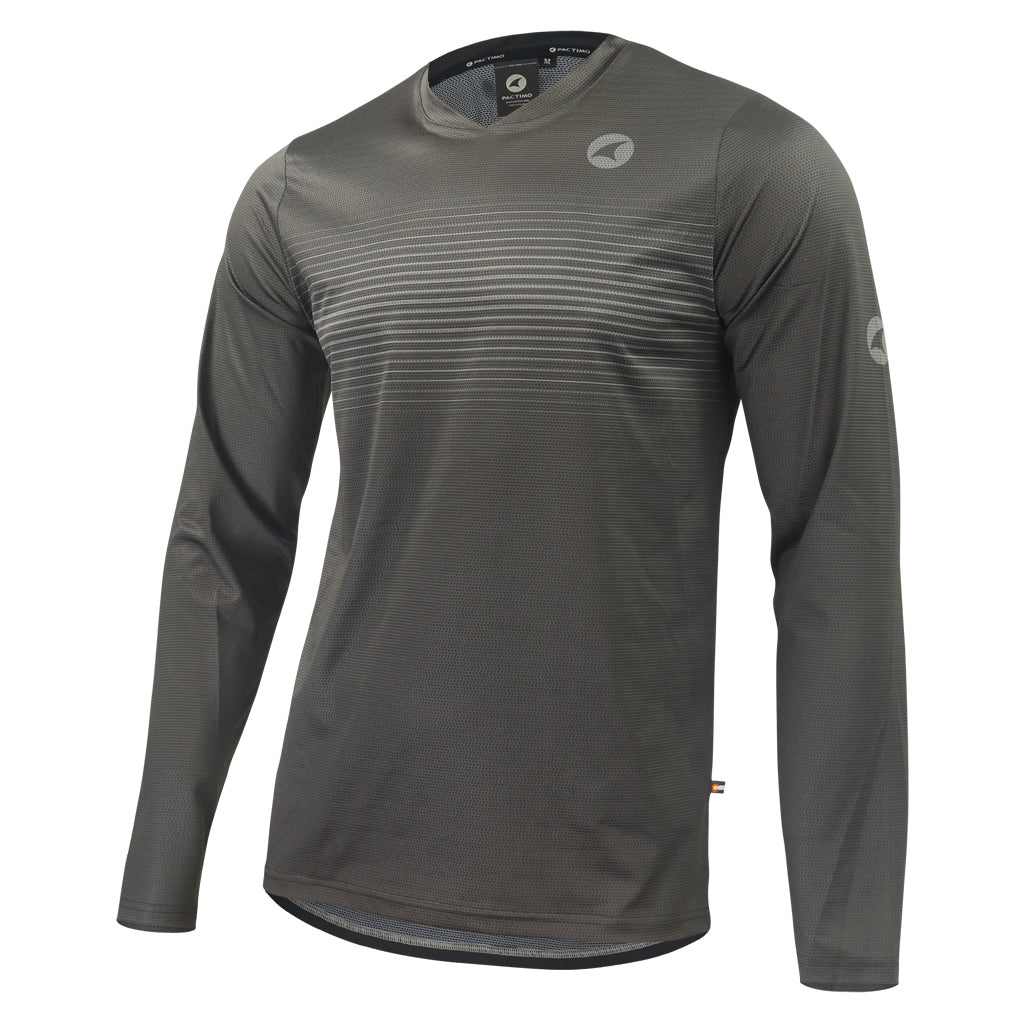 Men's Long Sleeve Running Shirt - Front View #color_charcoal