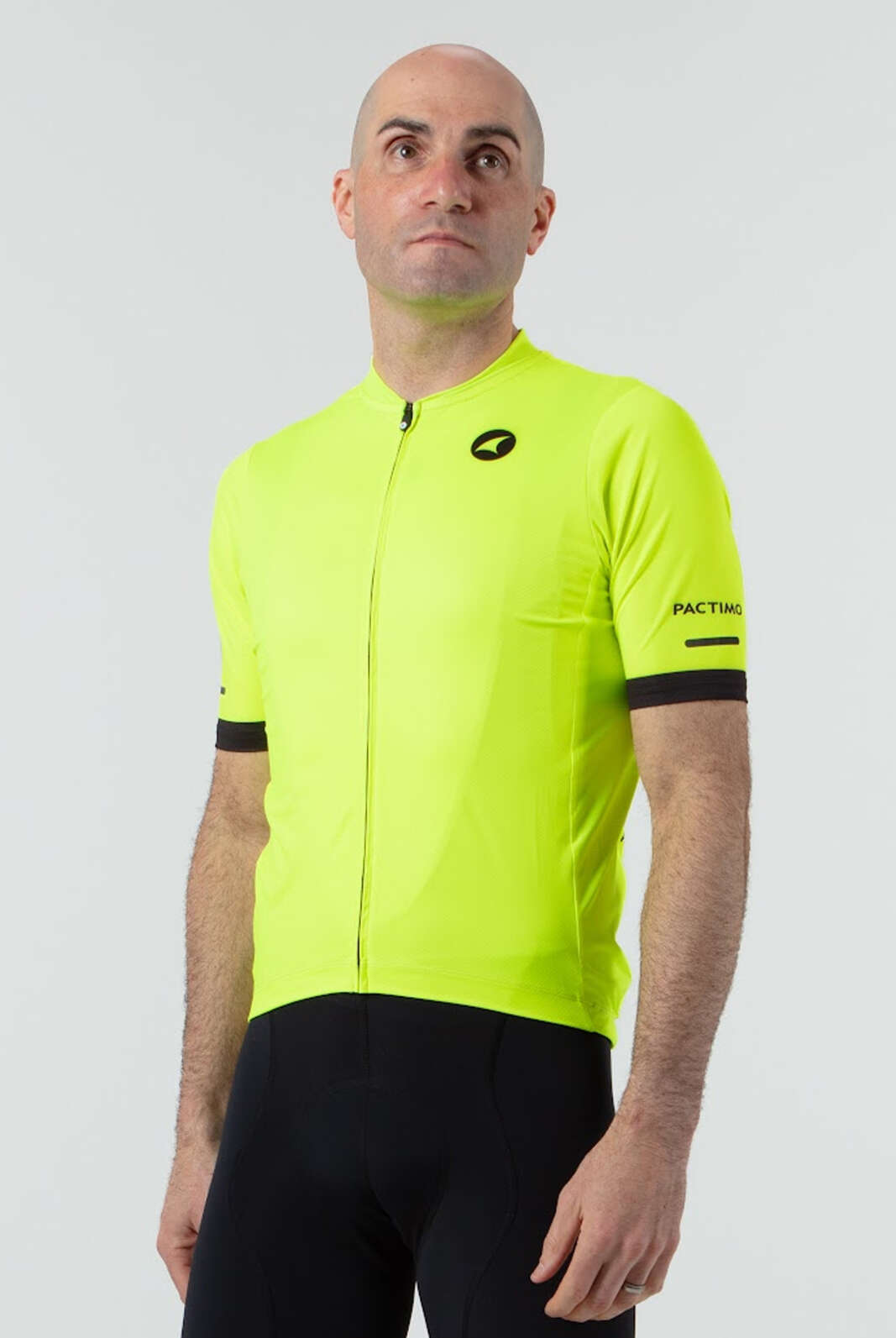 Classic Manic Yellow Ascent Cycling Jersey - Front View