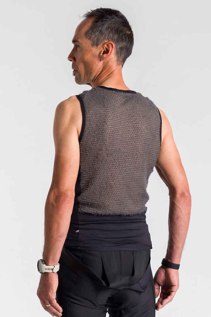 Men's Polartec Alpha Core Thermal Cycling Base Layer - On Body Back View