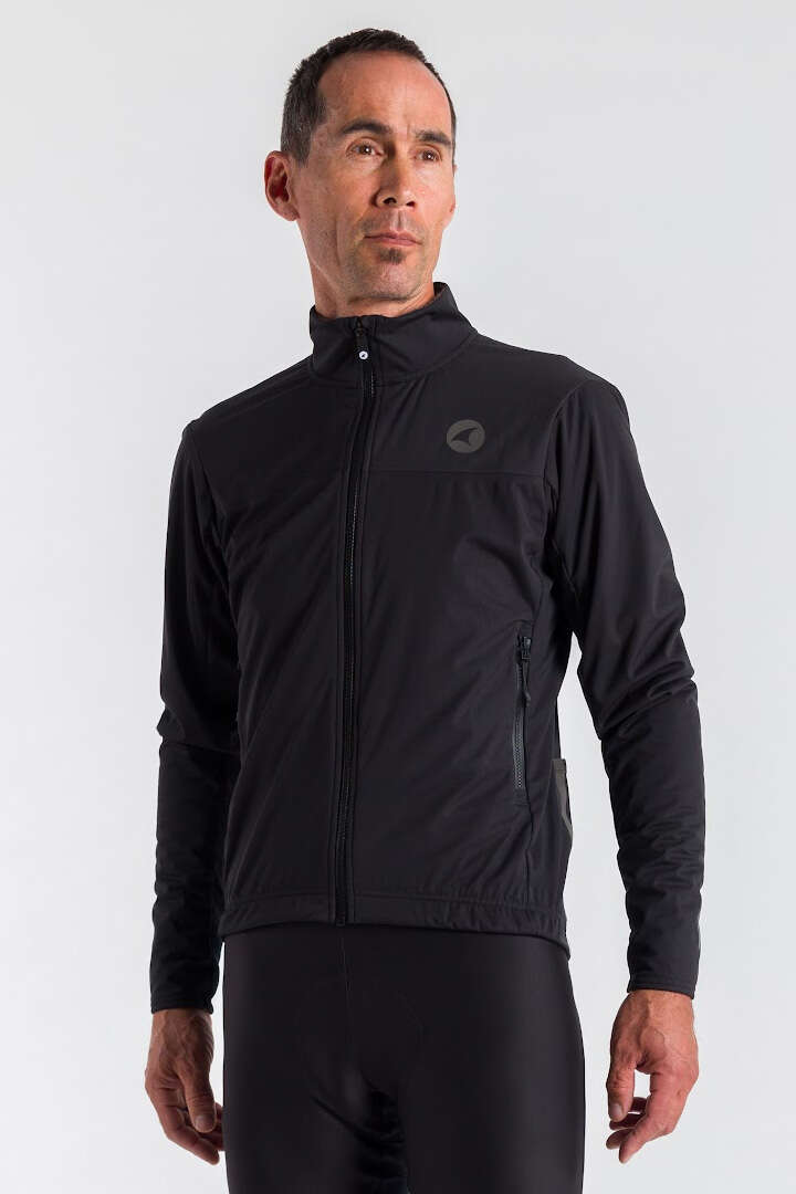 Men's Winter Cycling Jacket - Vertex in Black Front View