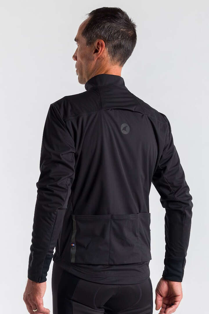 Men's Winter Cycling Jacket - Vertex in Black Back View