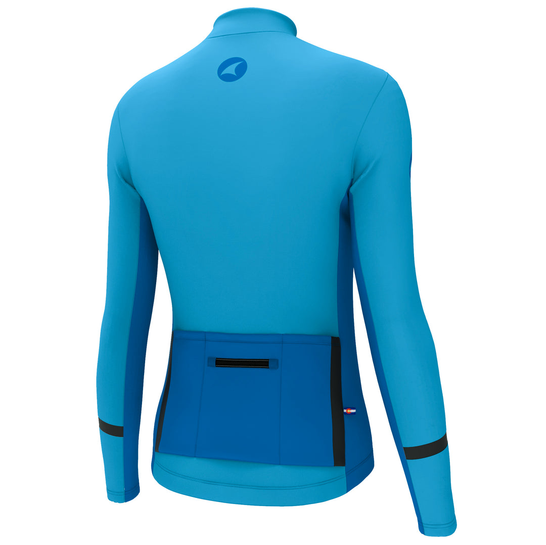Light Blue Thermal Cycling Jersey for Women - Back View