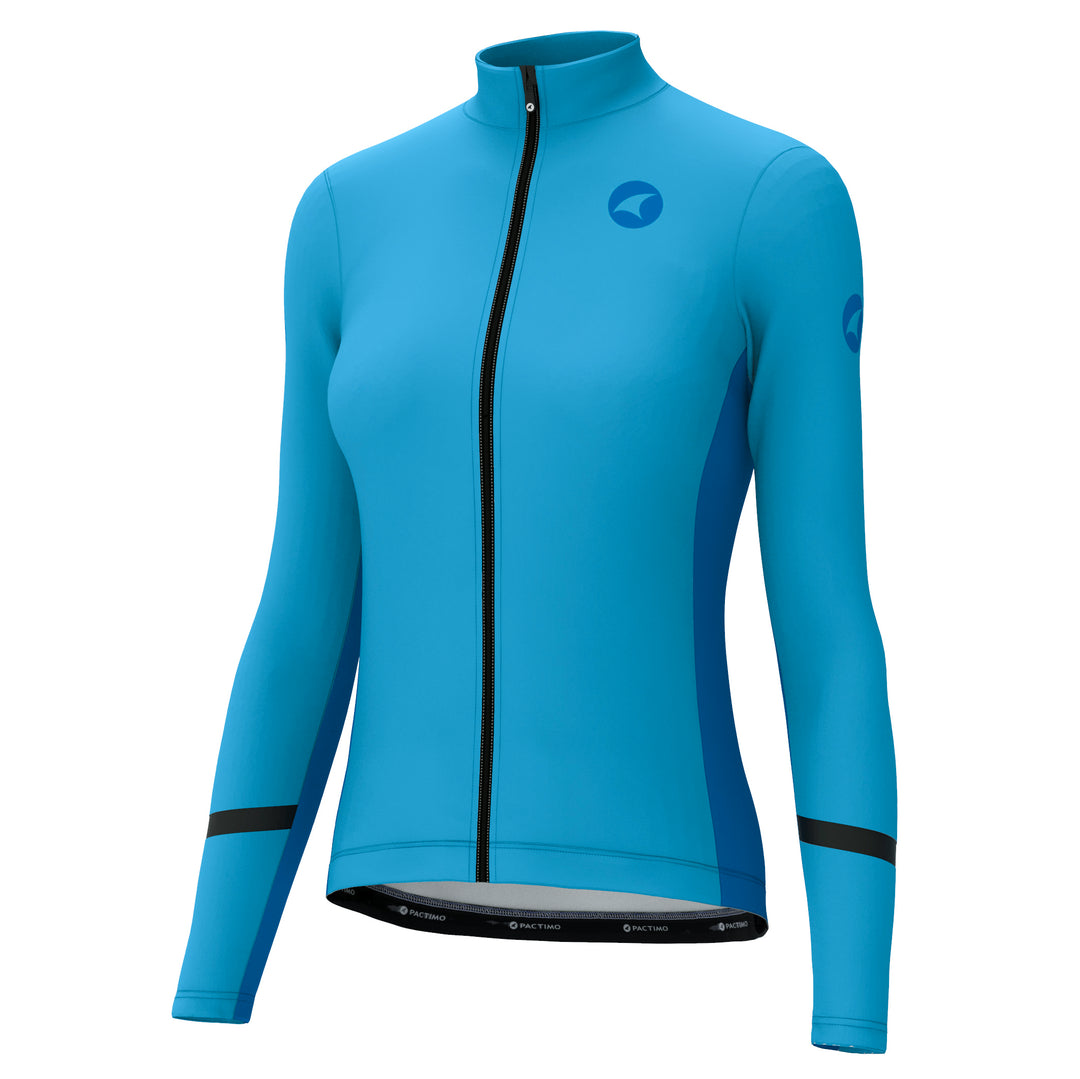 Light Blue Thermal Cycling Jersey for Women - Front View