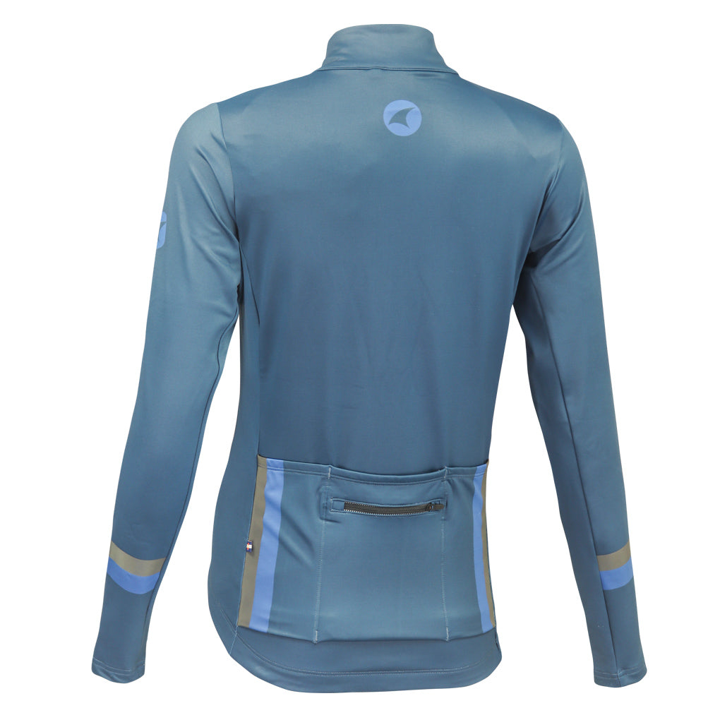 Navy Blue Thermal Cycling Jersey for Women - Back View